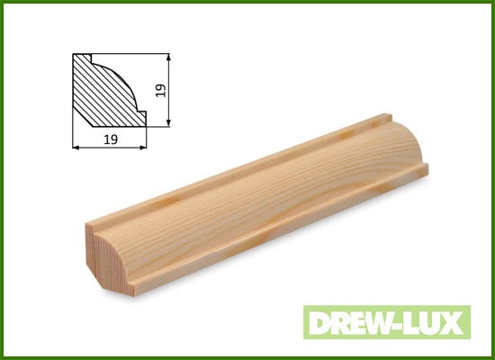 Listwa przypodłogowa sosnowa 1,9 x 1,9 F (2-2,45)